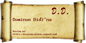 Dominus Diána névjegykártya